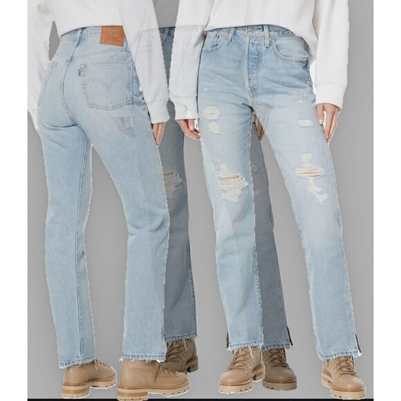 Levis Premium 501 boot cut jeans Original High-rise button fly 28 X 30 - Picture 10 of 14